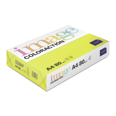 Image Coloraction Neon Yellow A4 80gsm Pack of 500 Sheets