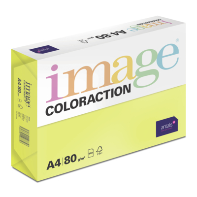 Image Coloraction Neon Yellow A4 80gsm Pack of 500 Sheets