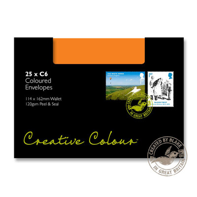 Purely Creative Colour Envelopes Pumpkin Orange 15105 120gsm 25 Per Pack