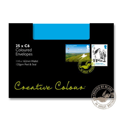 Purely Creative Colour Envelopes Caribbean Blue 15110 120gsm 25 Per Pack