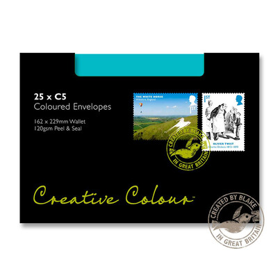 Purely Creative Colour Envelopes Caribbean Blue 45310 120gsm 25 Per Pack