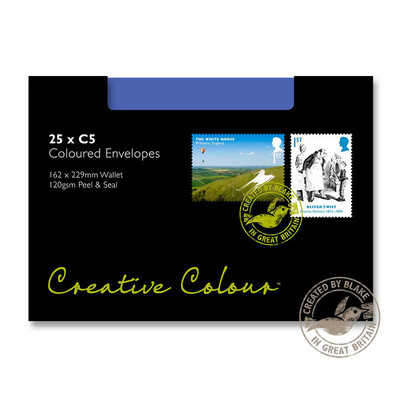 Purely Creative Colour Envelopes Victory Blue 45343 120gsm 25 Per Pack