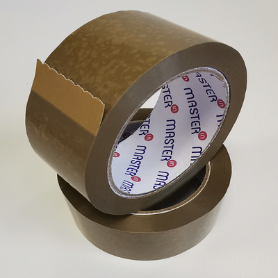 Master'in Buff Polypropylene 28 Micron Hot Melt Packing Tape 48mm x 66m Box of 36 Rolls