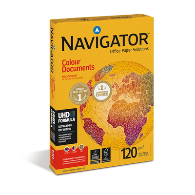 Navigator Colour document White Printer Paper A4 120gsm pack of 250 sheets