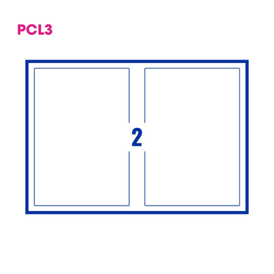 PCL3 Labels 190275 190x275mm 2 Labels per Sheet