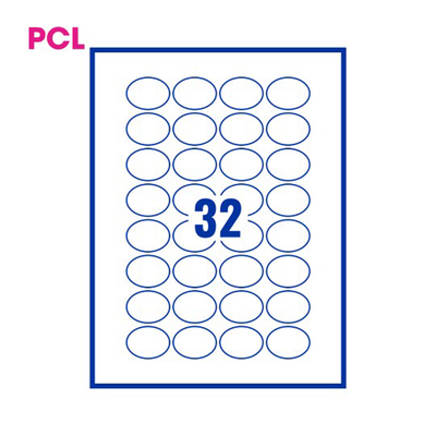 PCL Labels PCL4030OVAL 40x30mm 32 Labels per Sheet