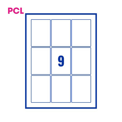 PCL Labels PCL6388OW 63x88mm 9 Labels per Sheet