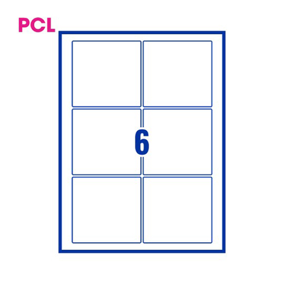 PCL Labels PCL9692OW 96x92mm 6 Labels per Sheet