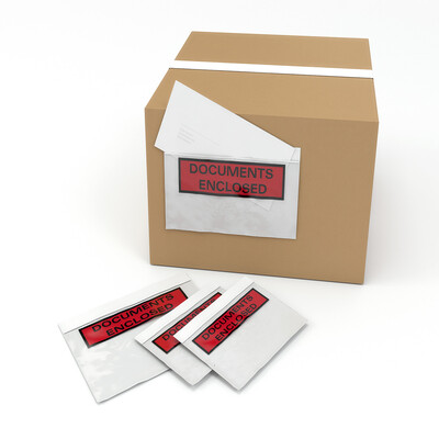 Document Enclosed Wallet Clear Printed A6 122x165mm Box of 1000