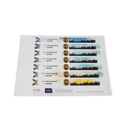 White Wristband Sheet