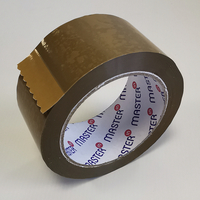 Master'in Buff Polypropylene 25 Micron Acrylic Low Noise Packing Tape 48mm x 66m Box of 36 Rolls