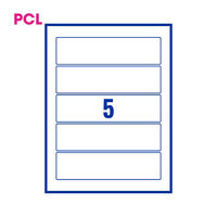 PCL Labels PCL19050OW 50x190mm 5 Labels per Sheet