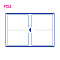 PCL3 Labels 195139 195x139mm 4 Labels per Sheet