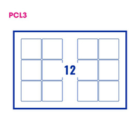PCL3 Labels 8080 80x80mm 12 Labels per Sheet