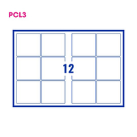 PCL3 Labels 9692 96x92mm 12 Labels per Sheet