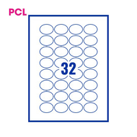 PCL Labels PCL4030OVAL 40x30mm 32 Labels per Sheet
