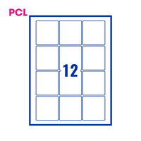 PCL Labels PCL6368OW 68x62mm 12 Labels per Sheet