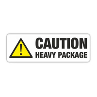 Transpal Parcel Labels 148 x 50mm printed CAUTION HEAVY PACKAGE