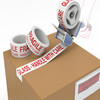 White Fragile Printed Polypropylene Solvent Warning Tape 50mm x 66m Box of 36 Rolls