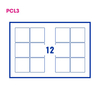 PCL3 Labels 8080 80x80mm 12 Labels per Sheet